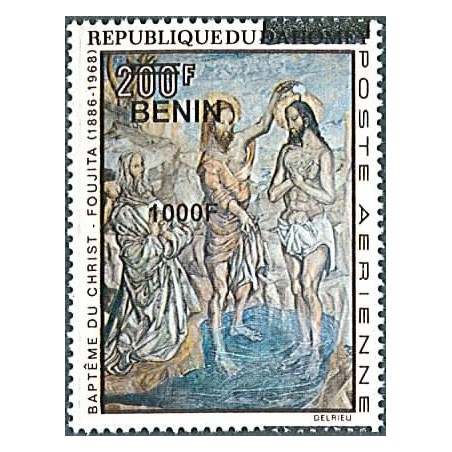 2009 - Mi 1588 - local overprint 1000 f - The baptism of christ, by Foujita - MNH