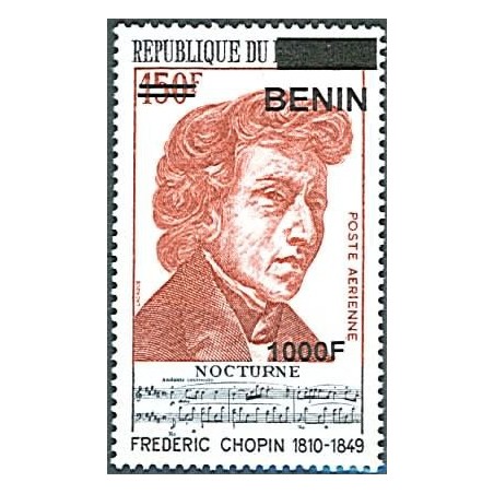 2009 - Mi 1629 - local overprint 1000 f - Frédéric Chopin - MNH