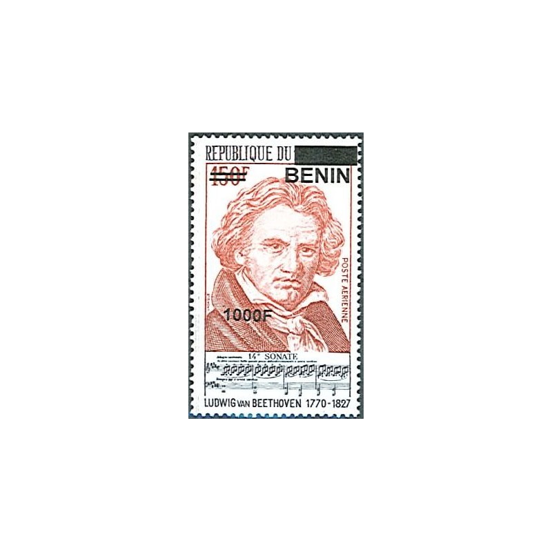 2009 - Mi 1628 - surcharge locale 1000 f - Ludwig van Beethoven **
