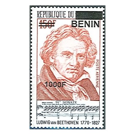 2009 - Mi 1628 - local overprint 1000 f - Ludwig van Beethoven - MNH