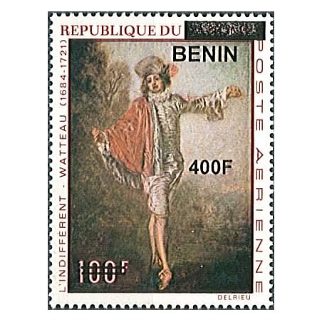 2009 - Mi 1612 - local overprint 400 f - l'indifférent, by Watteau - MNH