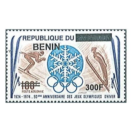 2009 - Mi 1569 - local overprint 300 f - Skiers, 50th anniversary of Winter Olympic Games - MNH