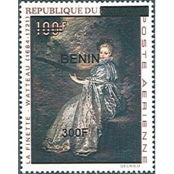 2009 - Mi 1561 - local overprint 300 f - Woman playing stringed instrument, by Watteau - MNH
