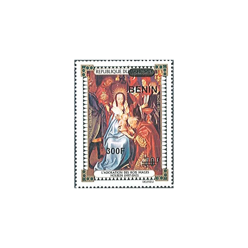 2009 - Mi 1549 - surcharge locale 300 f - Adoration des rois mages par Holbein - Noël 1971 **