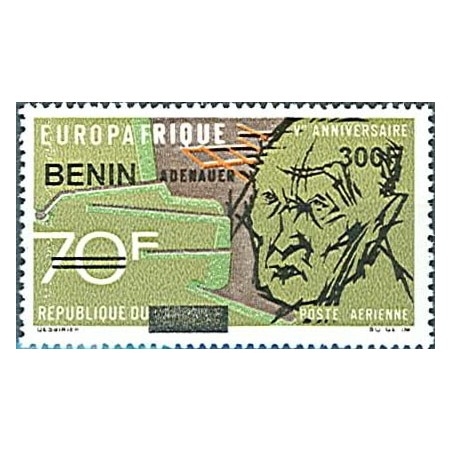 2009 - Mi 1605 - local overprint 300 f - K. Adenauer - Europafrica - MNH