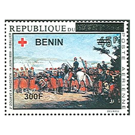 2009 - Mi 1542 - local overprint 300 f - Zouave Regiment at Magenta, by Riballier - Red Cross - horse - MNH