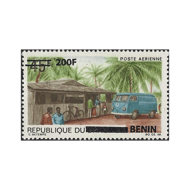 2009 - Mi 1524 - local overprint 200 f - Wolkswagen mail truck at rural post office - MNH