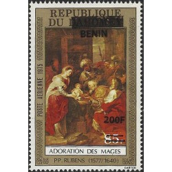 2009 - Mi 1529 - local overprint 200 f - Adoration of the Kings, by Rubens - MNH
