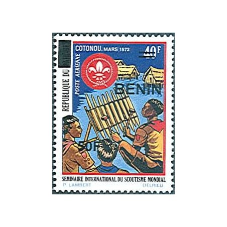 2009 - Mi 1597 - local overprint 200 f - Scout playing marimba (music) - MNH