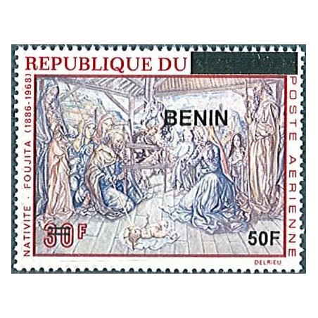 2009 - Mi 1591 - local overprint 50 f - Nativity, by Foujita - MNH