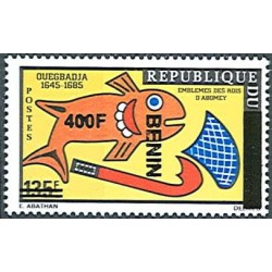 2009 - Mi 1584 - local overprint 400 f - Emblems of the Kings of Abomey: Ouegbadja (fish) - MNH