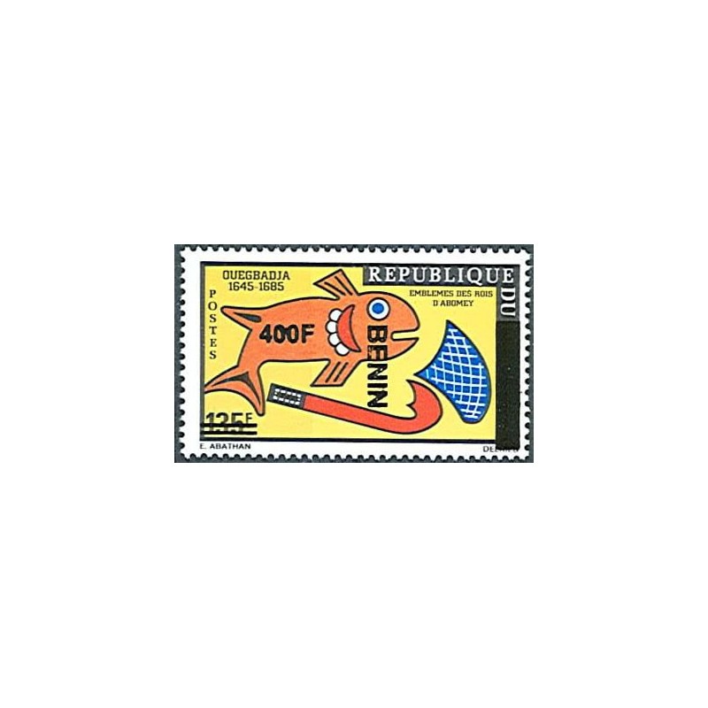 2009 - Mi 1584 - local overprint 400 f - Emblems of the Kings of Abomey: Ouegbadja (fish) - MNH