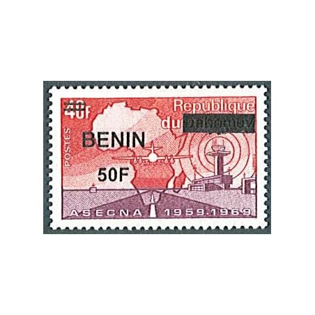 2009 - Mi 1577 - local overprint 50 f - Aviation: ASECNA issue - MNH