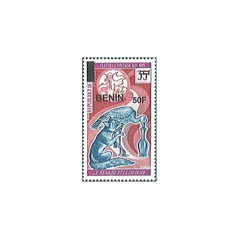 2009 - Mi 1574 - local overprint 50 f - La Fontaine - The fox and the stork (bird) - MNH