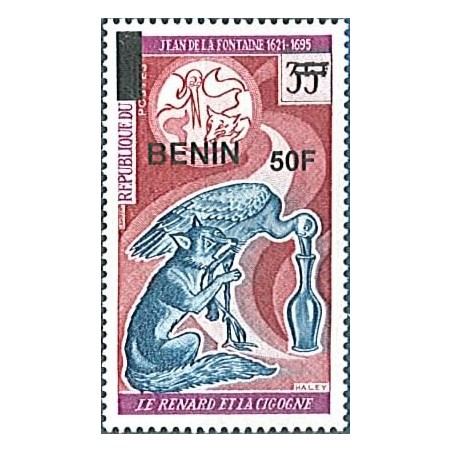 2009 - Mi 1574 - local overprint 50 f - La Fontaine - The fox and the stork (bird) - MNH