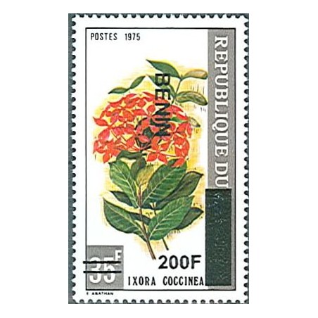 2009 - Mi 1491 - local overprint 200 f - Flowers: Ixora Coccinea - MNH