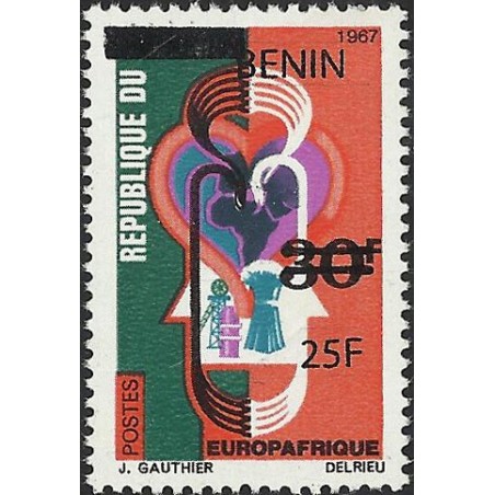 2009 - Mi 1487 - local overprint 25 f - Europafrica issue - MNH