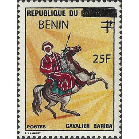 2009 - Mi 1468 - local overprint 25 f - Bariba warrior, rider - MNH