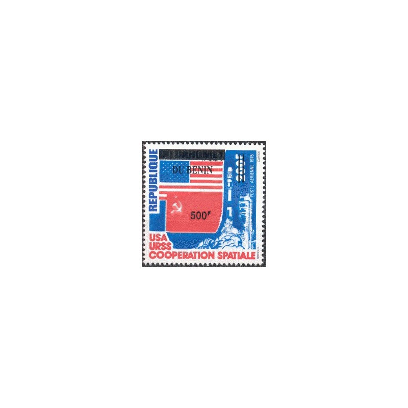 2008 - Mi 1450 - local overprint 500 f - USA/USSR cooperation in space - Flags - MNH
