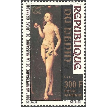 2008 - Mi 1443 - local overprint 300 f - Eve, by Lucas Cranach - MNH