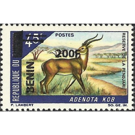 2009 - Mi 1493 - local overprint 200 f -  Buffon's kob - MNH