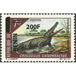 2009 - Mi 1498 - local overprint 200 f -  African slendersnouted crocodile - MNH