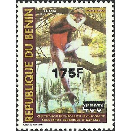 2007 - Mi 1405 - local overprint 175 f - Monkey "cercopithecus" 400 f - MNH