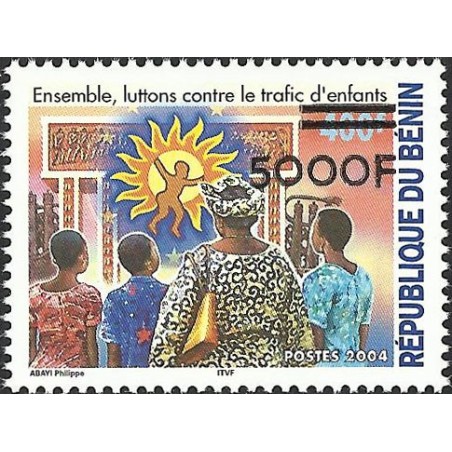 2007 - Mi 1416 - surcharge locale 5.000 f - Lutte contre le trafic d'enfants 400 f **