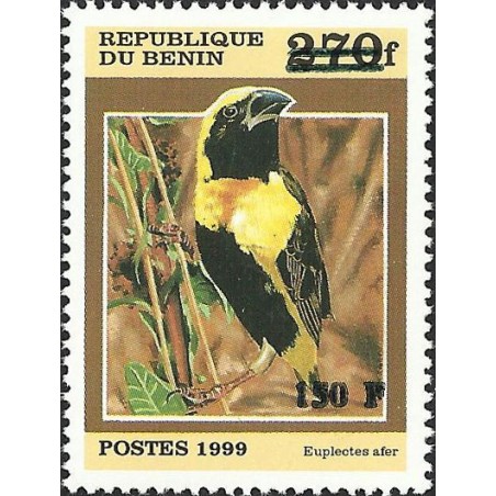 2000 - Mi 1306 - surcharge locale 150 f - Oiseau "euplectes afer" - cote 100 € **