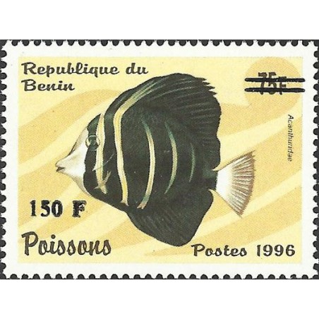 2000 - Mi 1269 - surcharge locale 150 f - Poisson "acanthuridae" - cote 100 € **