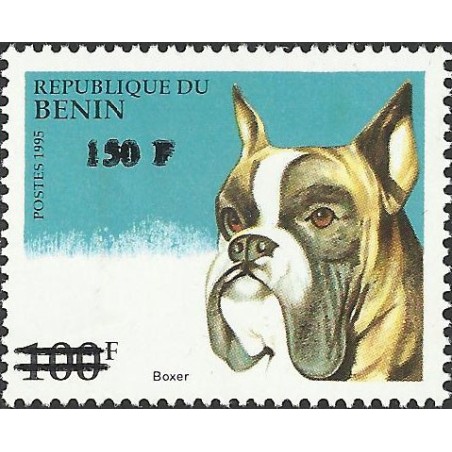 2000 - Mi 1274 - surcharge locale 150 f - Chien "boxer" - cote 100 € **