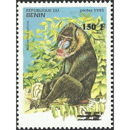 2000 - Mi 1254 - surcharge locale 150 f - Singe "mandrillus sphinx" - cote 100 € **