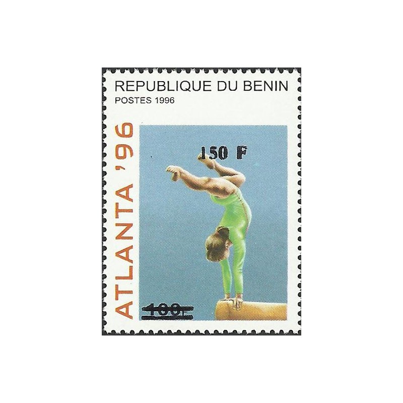 2000 - Mi 1278 - surcharge locale 150 f - Jeux olympiques Atlanta 1996 - gymnastique - cote 100 € **