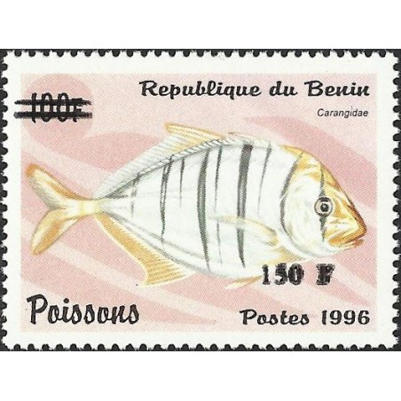 2000 - Mi 1287 - surcharge locale 150 f - Poisson "carangidae" - cote 100 € **