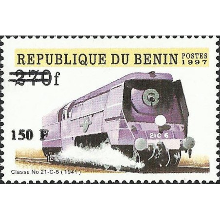 2000 - Mi 1289 - surcharge locale 150 f - Trains "classe 21-C-6" - cote 100 € **