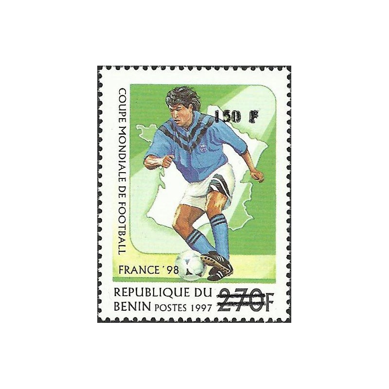 2000 - Mi 1290 - surcharge locale 150 f - Coupe du monde de football "France 98" - cote 100 € **