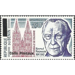 2002 - colis postaux Mi 37 type 1 - surcharge locale - Konrad Adenauer - Cathédrale de Cologne **