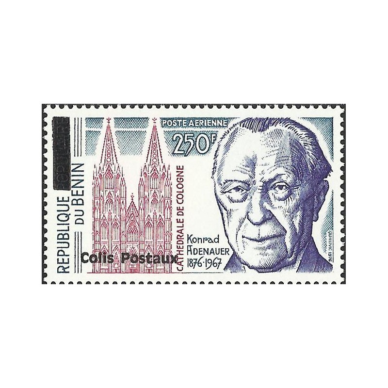 2002 - colis postaux Mi 37 type 1 - surcharge locale - Konrad Adenauer - Cathédrale de Cologne **