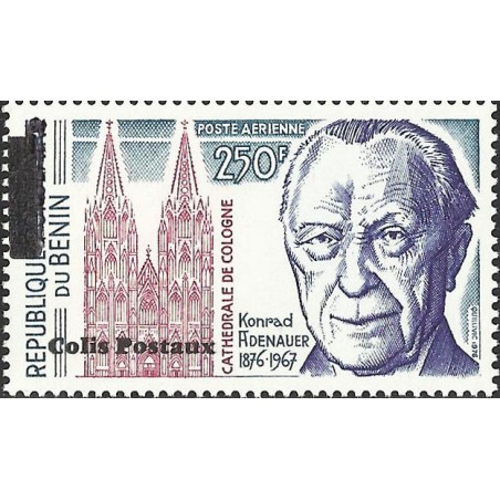 2002 - parcel Mi 37 type 2 - local overprint - Konrad Adenauer - Cologne Cathedral - MNH