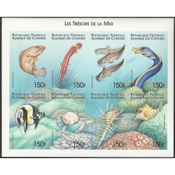 1999 - Mi 1548 to 1555 - Fishes - UNPERFORATED - MNH