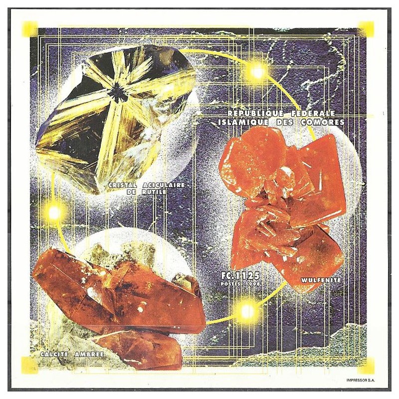1999 - Mi block 392 - Minerals - UNPERFORATED - MNH