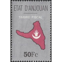 1999 - ETAT d'ANJOUAN - Carte et drapeau d'Anjouan - timbre fiscal 50 Fc - RR **