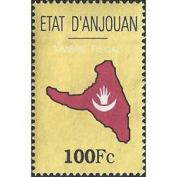 1999 - ETAT d'ANJOUAN - Map and flag of the island - fiscal stamp 100 Fc - MNH