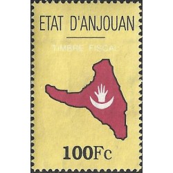 1999 - ETAT d'ANJOUAN - Carte et drapeau d'Anjouan - timbre fiscal 100 Fc - RR **