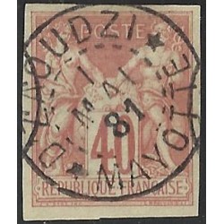 1881 - genrale issues of french colonies - Sage 40 c - cancelled D'zaoudzi Mayotte - CV 105 Euro