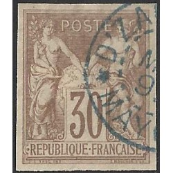 1876 - colonies générales Sage 30 c - oblitéré Dzaoudzi Mayotte - cote 315 Euro