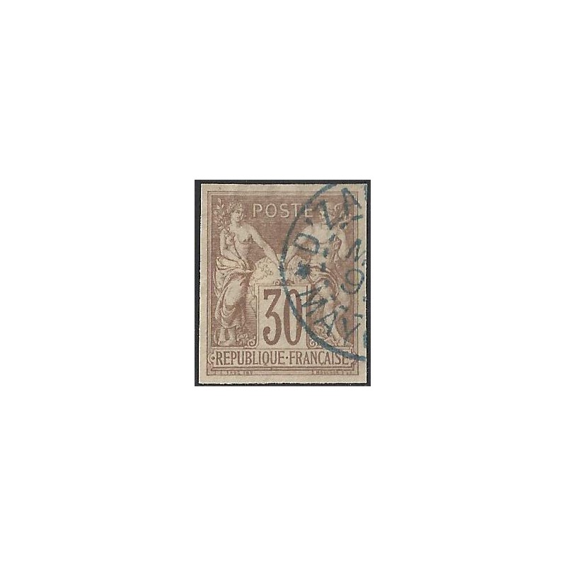 1876 - colonies générales Sage 30 c - oblitéré Dzaoudzi Mayotte - cote 315 Euro