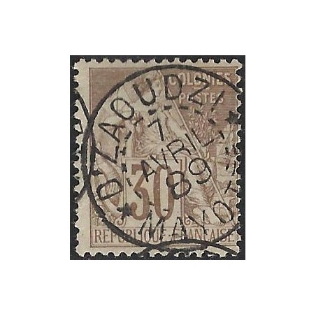 1881 - genrale issues of French colonies - Alphée Dubois 30 c - cancelled D'zaoudzi Mayotte - CV 245 Euro