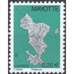 2008 - Mayotte - Map of the island - Phil@poste - 0.20 € green - MNH