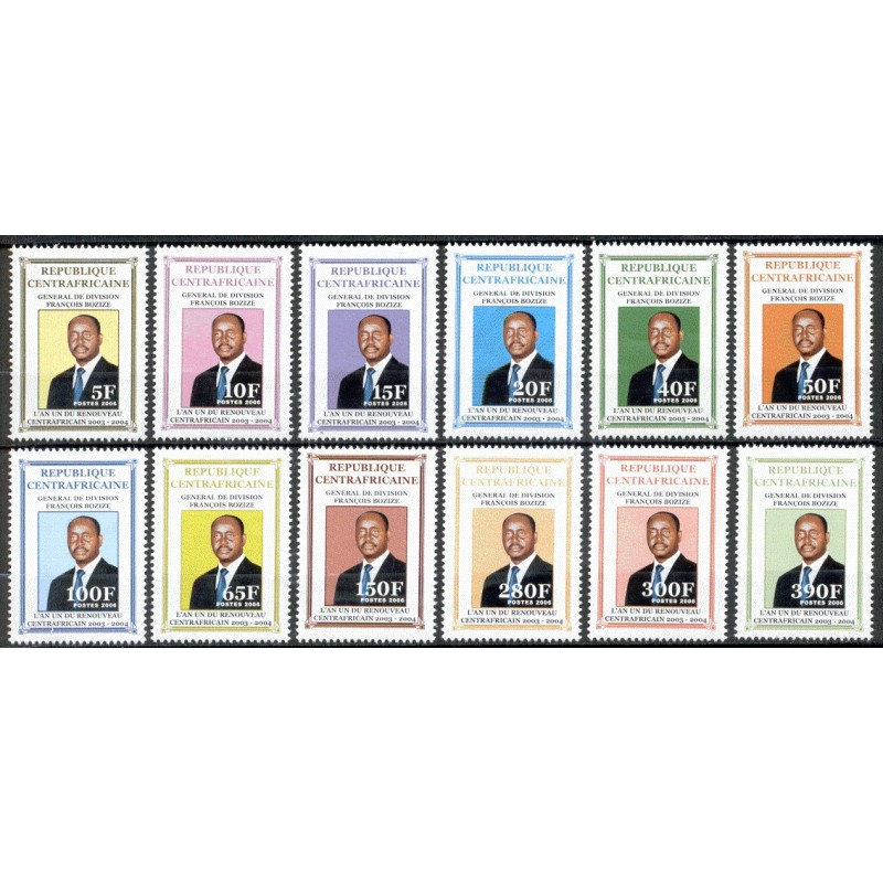 2006 - President Bozizé issue - 12 stamps - MNH